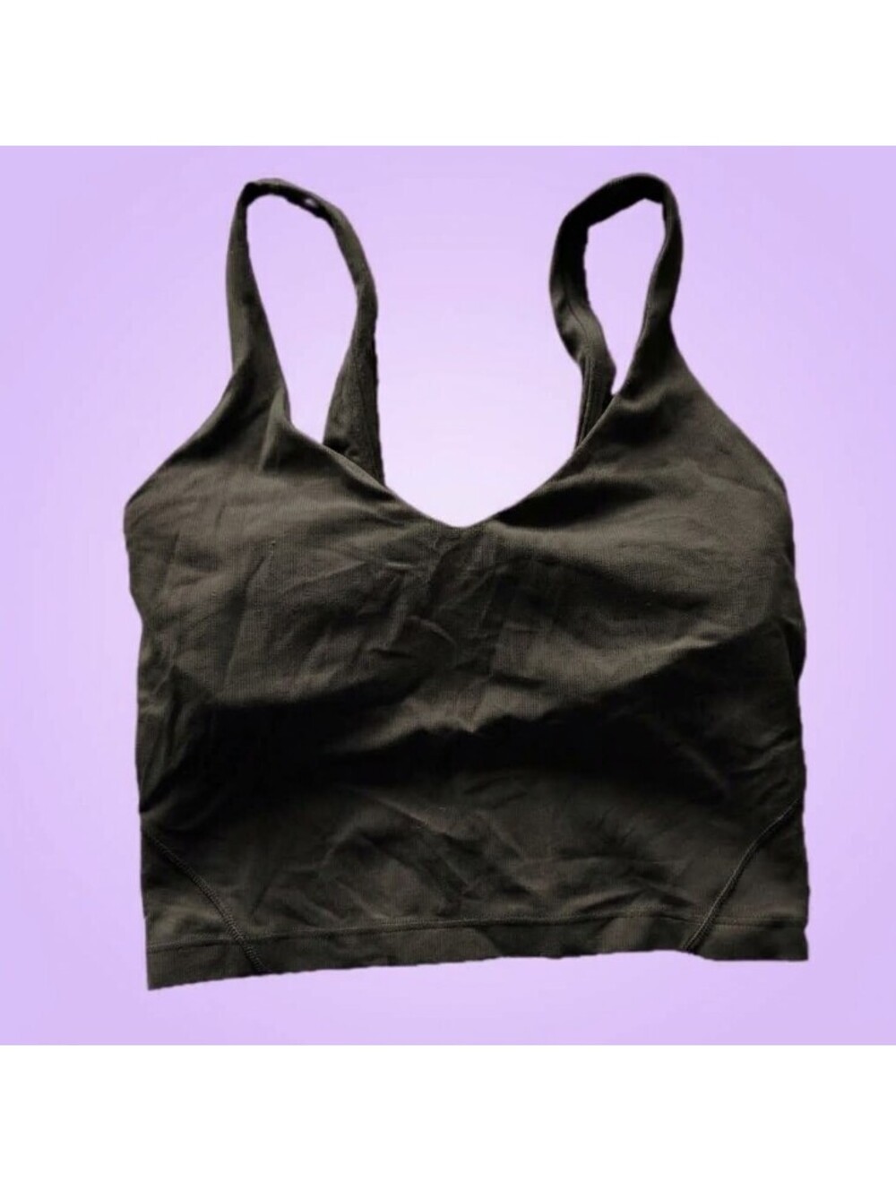 lululemon Dark Brown Cropped Tank Top Size 2-4 Small Approx Measurements